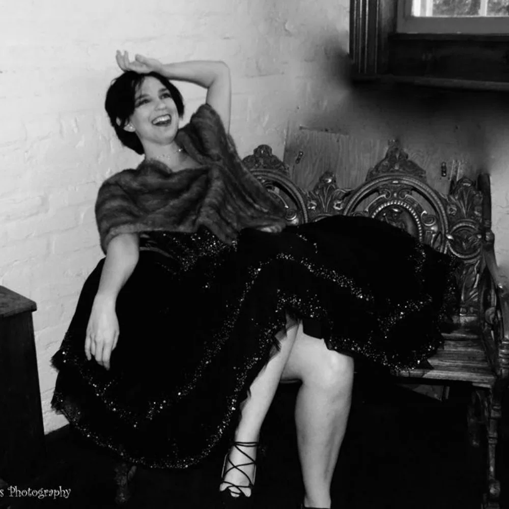 Silver and Black Starry Full-Skirted Prom Dress - Picture 5 of 7